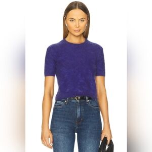 Purple Cropped Knit Top